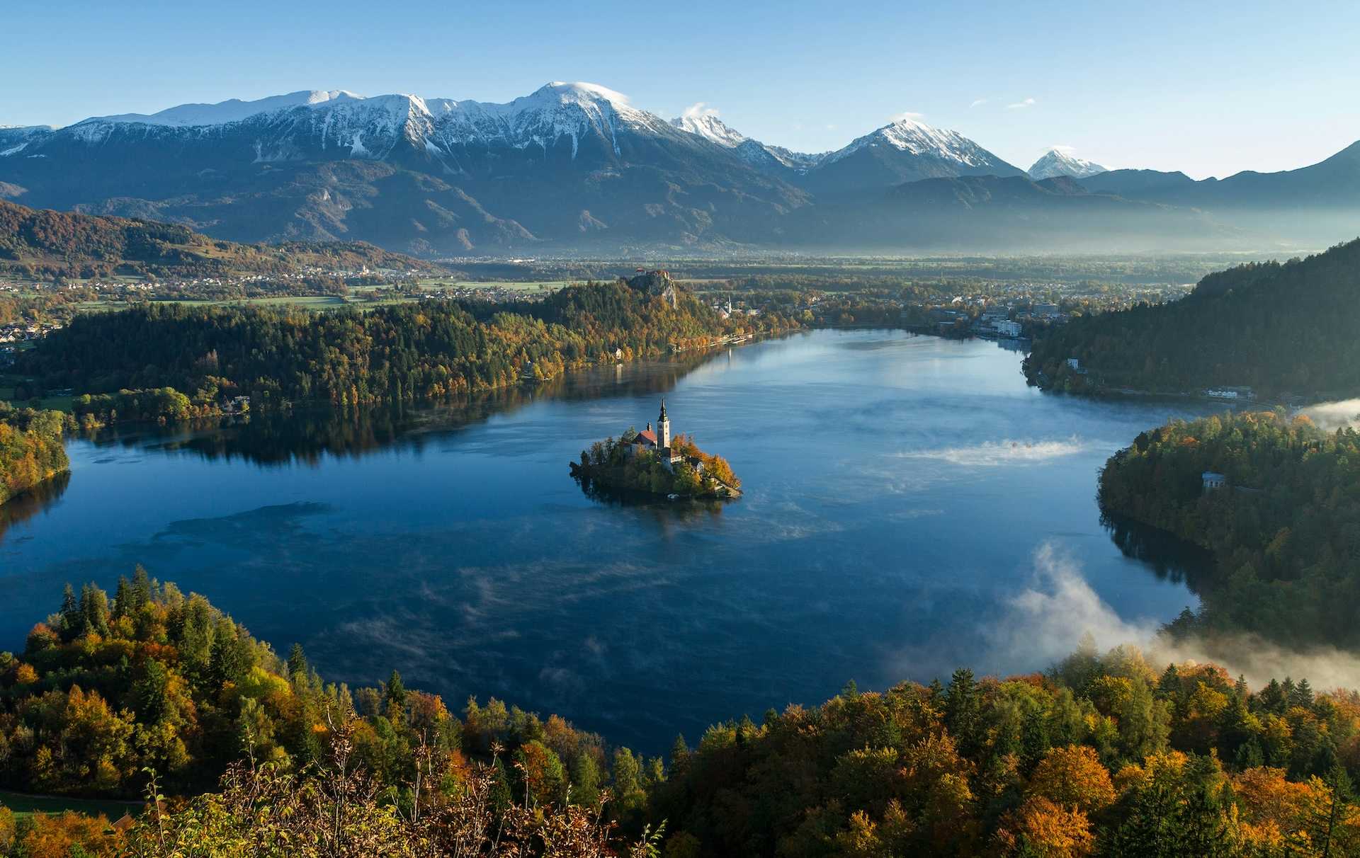 Lake Bled and the Karanvanke mountains